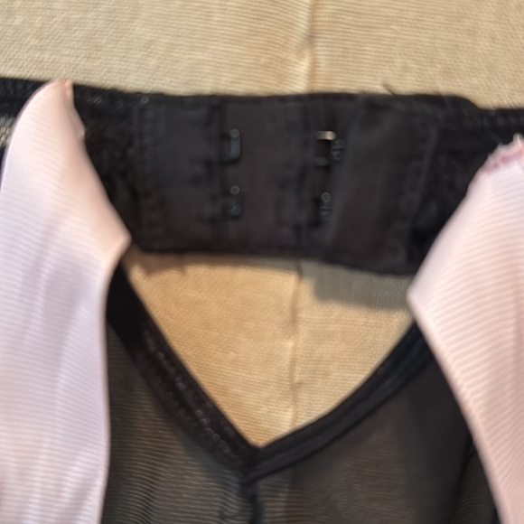 Victoria Secret Sexy Little Things Black/Pink Sheer Lingerie Womens 36B ruffles - Picture 5 of 10